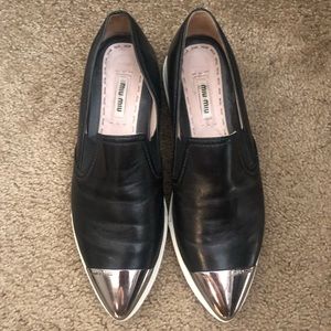 MIU MIU Metal-Cap-Toe Sneakers